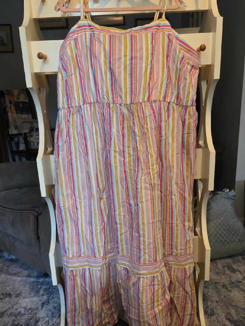 Lane Bryant Striped Cotton Sundress in Pastel Multi-Color